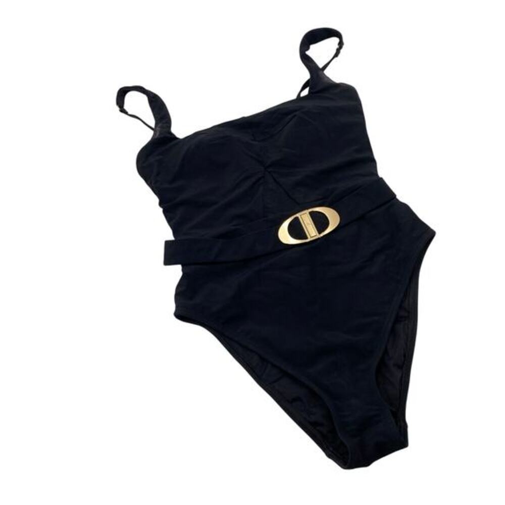 Jets black belted One‎ Piece Swimsuit